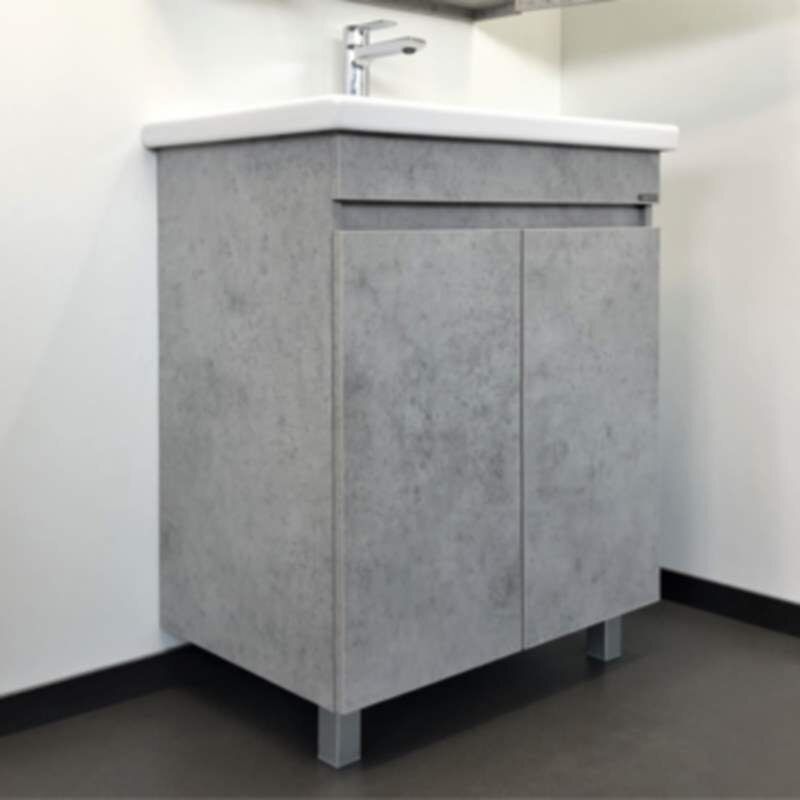Изображение товара Тумба для ванной Comfortу Осло 70 см с раковиной, напольная, бетон светлый