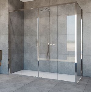Изображение товара Душевой уголок Vincea Garda VSR-1G2 200 x 100 см прямоугольный, дверь раздвижная, стекло прозрачное, хром, VSR-1G21020CL