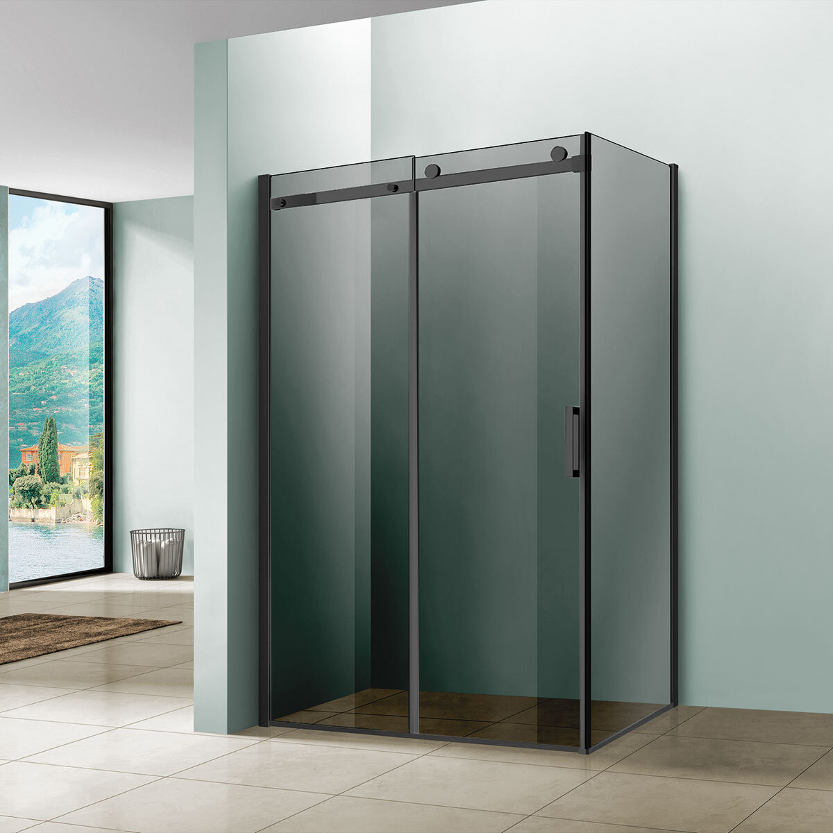 Изображение товара Душевой уголок Vincea Como VSR-1C 120x90 см с раздвижной дверью и тонированным стеклом