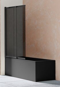 Изображение товара Шторка на ванну Vincea VSB-1E 100 x 145 см раздвижная, стекло тонированное, черный матовый, VSB-1E100CGB