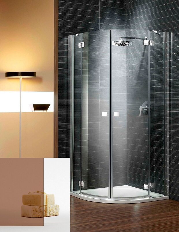 Изображение товара Душевой уголок Radaway Almatea PDD 100 х 100 х 195 см, стекло коричневое, профиль хром, 30522-01-08N