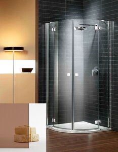 Изображение товара Душевой уголок Radaway Almatea PDD 100 х 100 х 195 см, стекло коричневое, профиль хром, 30522-01-08N