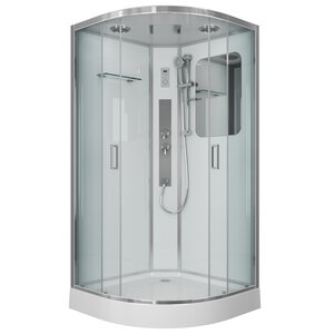 Изображение товара Душевая кабина Niagara Premium 100 x 100, с г/м, низкий поддон, профиль - хром, стекло - прозрачное, NG-6002-01G