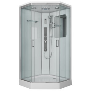 Изображение товара Душевая кабина Niagara Premium 90 x 90, с г/м, низкий поддон, профиль - хром, стекло - прозрачное, NG-6001-01GD