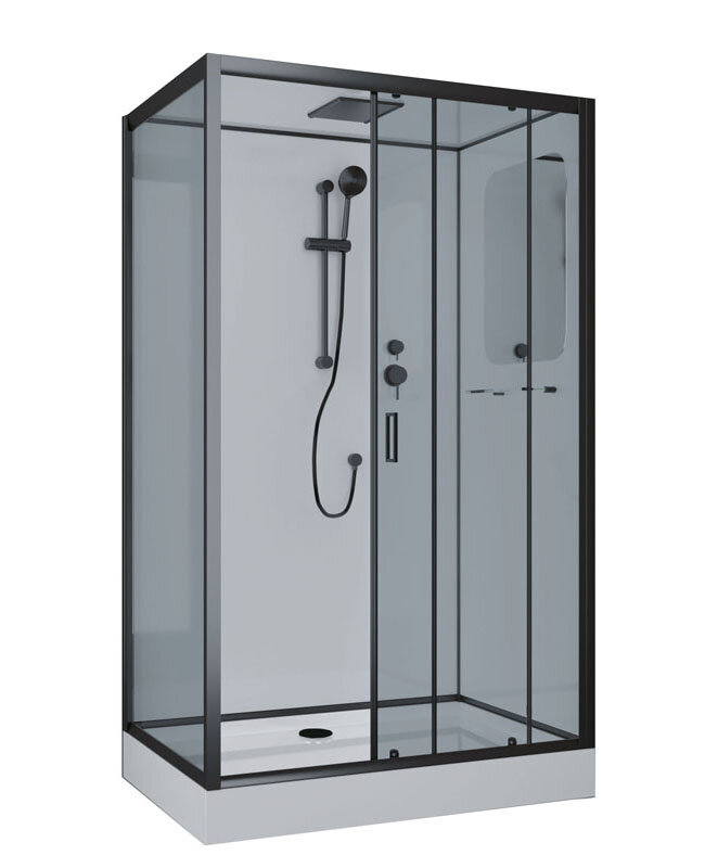 Изображение товара Душевая кабина Niagara Premium 120x80 с тропическим душем и черным профилем Изображение товара Душевая кабина Niagara Premium 120x80 с тропическим душем и черным профилем
