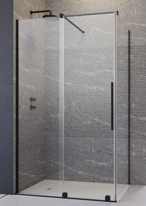 Изображение товара Душевая дверь Radaway Furo KDJ Black, 47,2 x 200 см, стекло прозрачное, профиль черный, левая, 10104472-54-01L