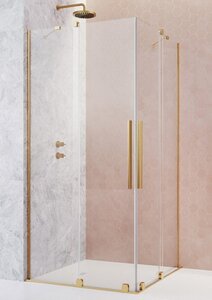 Изображение товара Душевая дверь Radaway Furo KDD Gold, 80 x 200 см, с неподвижной частью, стекло прозрачное, профиль золото, левая, 10105080-09-01L