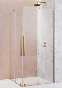 Изображение товара Душевая дверь Radaway Furo KDD Gold, 100 x 200 см, с неподвижной частью, стекло прозрачное, профиль золото, правая, 10105100-09-01R