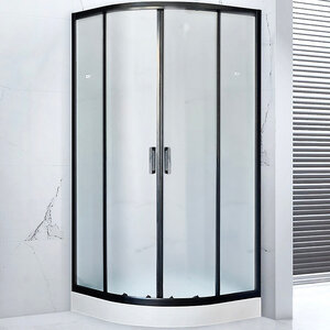 Изображение товара Душевой уголок Royal Bath HK, 90 х 90 х 198 см, стекло матовое, профиль черный, RB90HK-C-BL