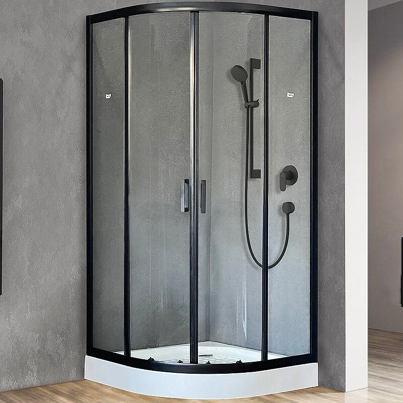 Изображение товара Душевой уголок Royal Bath HK с прозрачным стеклом и черным профилем