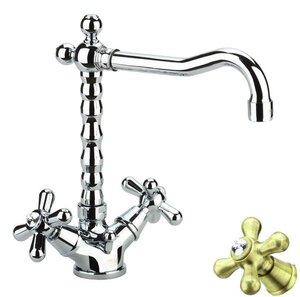 Изображение товара Смеситель Fiore Margot 01OO0625 Sky для раковины, золото/Swarovski