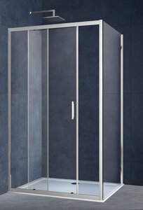 Изображение товара Душевой уголок Vincea Alpha, 130 x 80 см, прямоугольный, дверь раздвижная, стекло текстурное, профиль хром, VSR-3AL8013MT