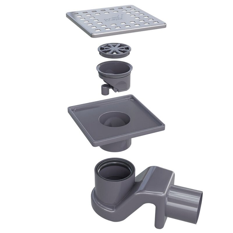 Изображение товара Душевой трап RGW Shower Drain SDR-14, 11 х 11 см, решетка хром, 47211411-01