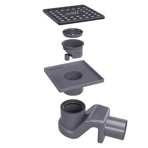 Изображение товара Душевой трап RGW Shower Drain SDR-14 11x11 см черная решетка нержавеющая сталь Германия