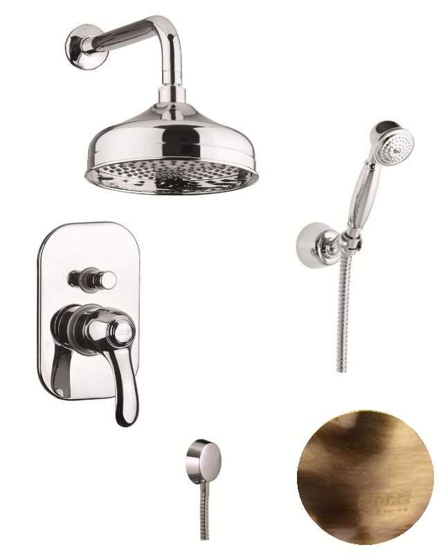 Изображение товара Fiore Jafar - душевая система бронза, настенный монтаж, 1-рычаг