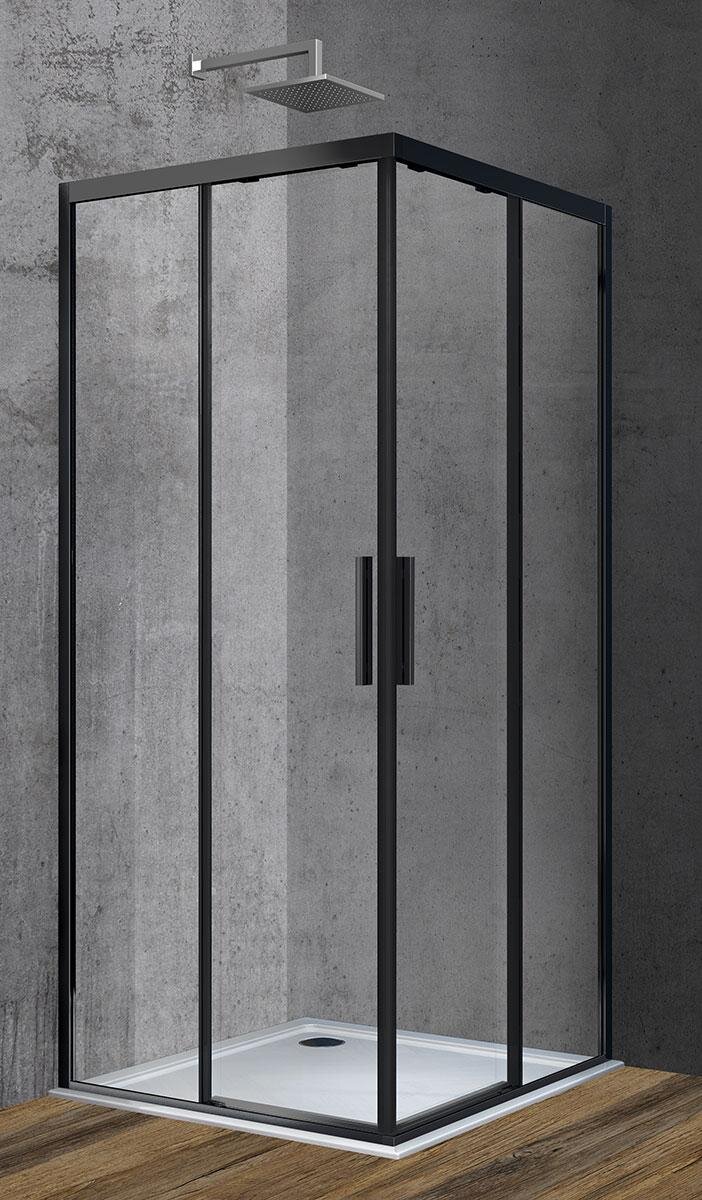 Изображение товара Душевой уголок Vincea Soft VSS-3SO 90x90 см, квадратный, раздвижная дверь, стекло прозрачное, черны