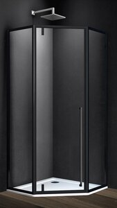 Изображение товара Душевой уголок Vincea Penta VSP-3P 90 x 90 см пятиугольный, дверь распашная, стекло прозрачное, черный, VSP-3P900CLB