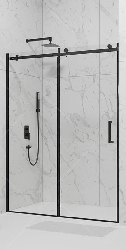 Изображение товара Раздвижная душевая дверь RGW TO-14B 150x195 см прозрачное стекло черный профиль Германия
