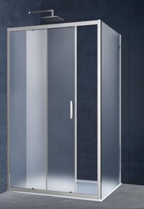 Изображение товара Душевой уголок Vincea Alpha VSS-3AL 140 x 80 см прямоугольный, дверь раздвижная, стекло текстурное, хром, VSR-3AL8014MT