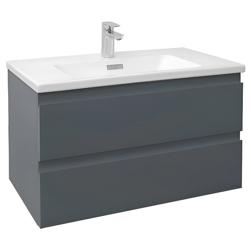 Изображение товара Тумба под раковину Jacob Delafon Madeleine 80 см серый матовый лак