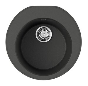 Изображение товара Кухонная мойка Omoikiri Miya 55R PL из искусственного камня, черная, 50,5x49x23 см