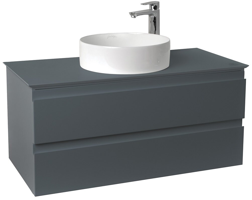 Изображение товара Тумба со столешницей под раковину Jacob Delafon Madeleine 103 см серый лак