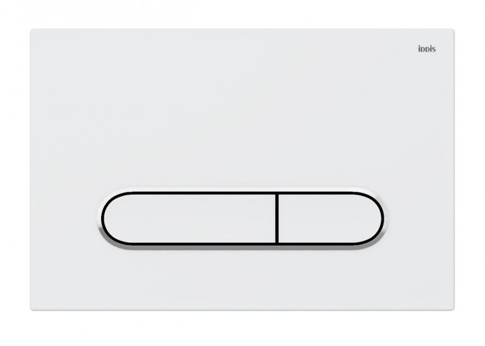 Изображение товара Клавиша смыва Iddis Unifix UNI01WCi77 матовый белый с хромовым кольцом