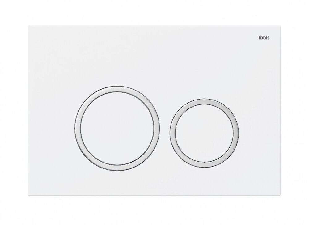 Изображение товара Клавиша смыва Iddis Unifix UNI03WCi77 универсальная матовый белый с хромом