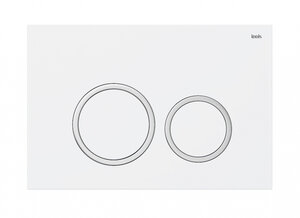 Изображение товара Клавиша смыва Iddis Unifix UNI03WCi77 универсальная, матовый белый с хромовыми кольцами