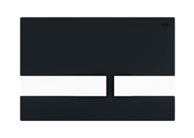 Изображение товара Клавиша смыва для унитаза Iddis Unifix UNI06BCi77 матовая черная с хромовыми кнопками