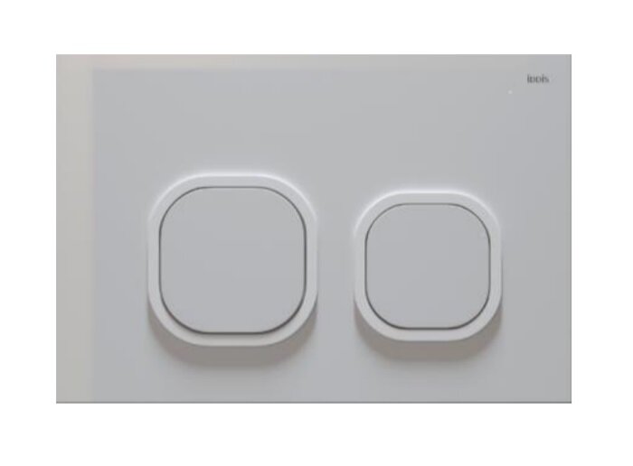 Изображение товара Клавиша смыва для унитаза Iddis Uniglas UNG01GWi77s, стекло, двухрежимный слив