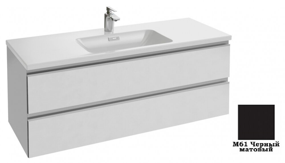 Изображение товара Тумба под раковину Jacob Delafon Vox 120 см черный матовый лак