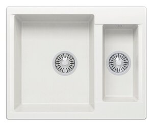 Изображение товара Кухонная мойка Polygran Brig-620 из искусственного гранита белый хлопок 62 см угловая установка