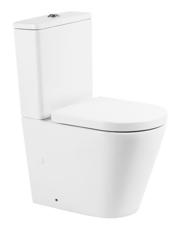 Изображение товара Напольный безободковый унитаз BelBagno Flay BB2149CPR/BB2149T-R, белый, каскадный слив