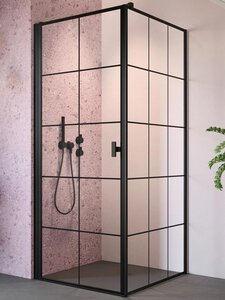 Изображение товара Душевой уголок Radaway Nes Black KDJ I Factory, 90 x 70 см, левая дверь, стекло Factory, профиль черный