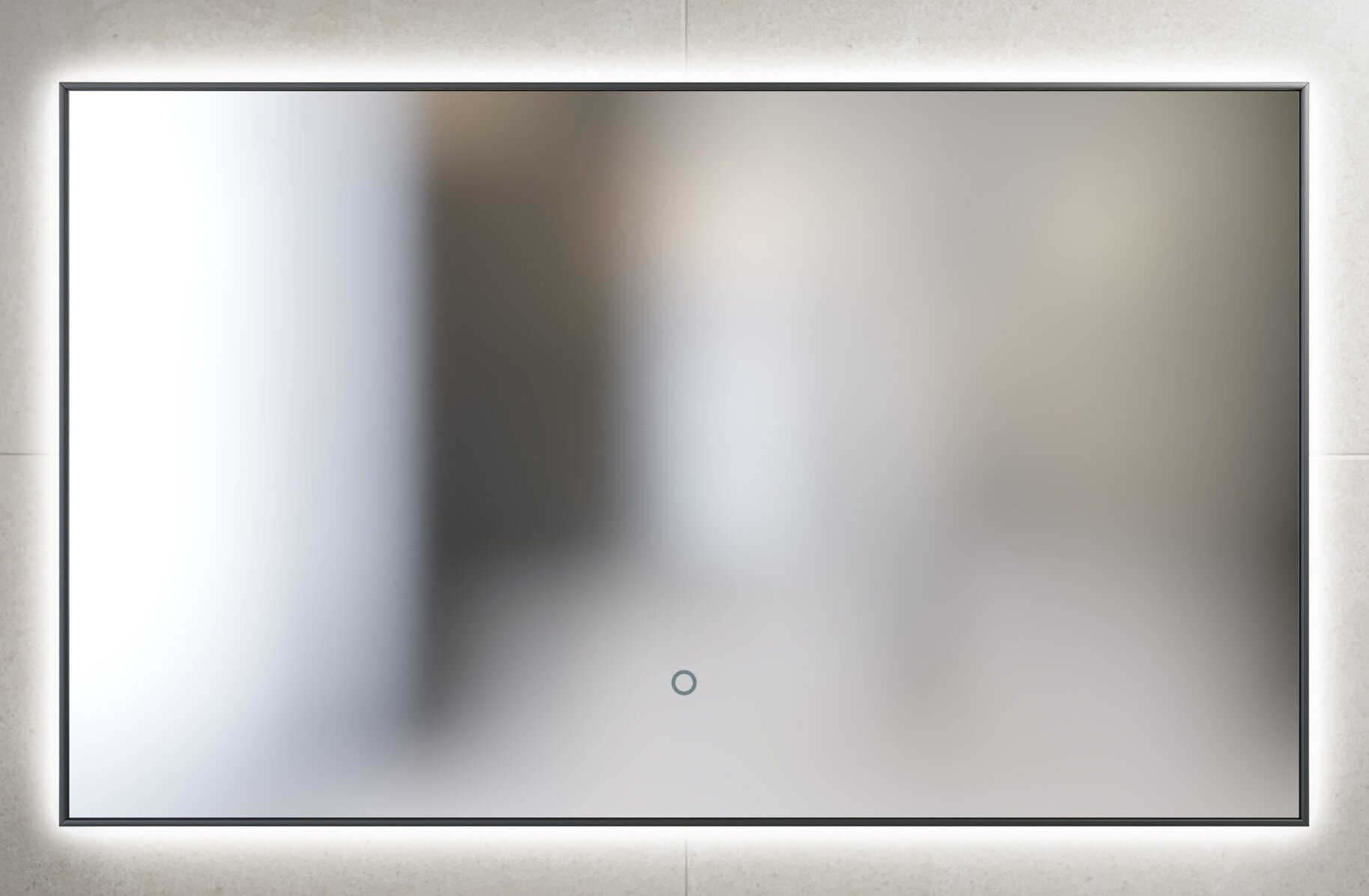 Изображение товара Зеркало Sanvit Панорама Black 120 с подсветкой сенсорное монтаж подвесное черное