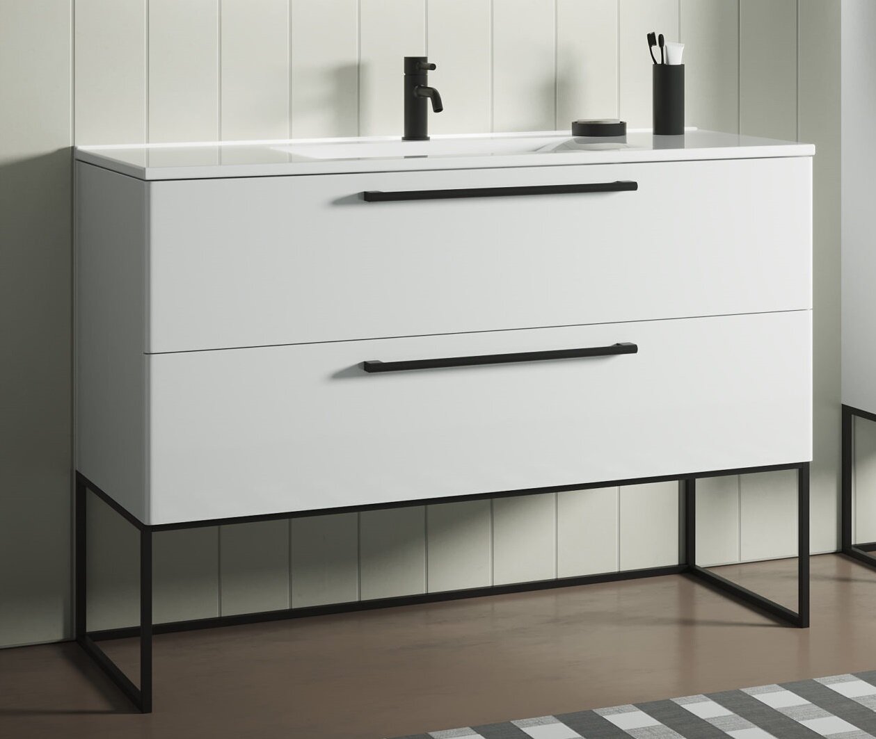 Изображение товара Практичная тумба под раковину Sanvit Сити 120 см, напольная, белая