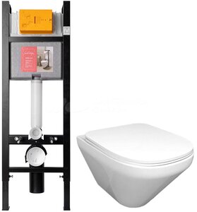 Изображение товара Инсталляция Jacob Delafon с унитазом Jacob Delafon Modern Life E21774RU-00, сиденье микролифт