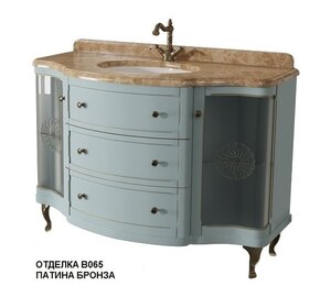 Изображение товара Тумба под раковину Caprigo Imperio 120 см со стеклами голубой патина бронза