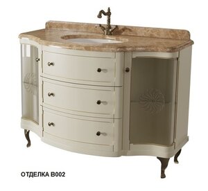 Изображение товара Тумба под раковину Caprigo Imperio 120 см со стеклами напольная белая