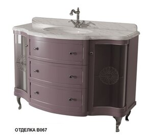 Изображение товара Тумба под раковину Caprigo Imperio 120 см со стеклами, 2 ящика, напольная, отделка B067, 11616-B067