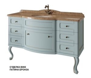 Изображение товара Тумба под раковину Caprigo Imperio 140 см напольная голубая с 7 ящиками