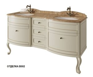 Изображение товара Тумба под раковину Caprigo Imperio 160 см, 5 ящиков, подвесная, отделка B002, 11619-B002