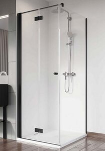 Изображение товара Душевой уголок Radaway Nes Black KDJ-B, 80 x 75 см, левая дверь, стекло прозрачное, профиль черный