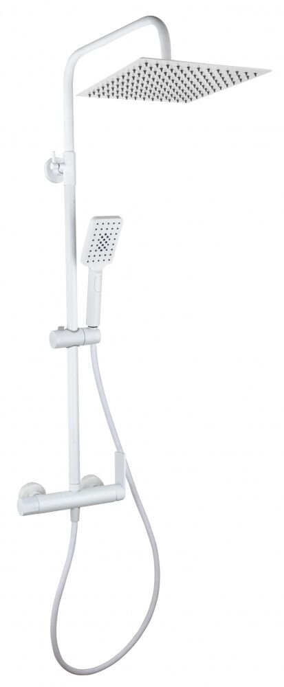 Изображение товара Душевая система AQG Alpha 21NITC25ALA03 с квадратным верхним душем белый матовый