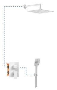 Изображение товара Душевая система AQG Alpha EC208 с верхним квадратным душем и 3 режимами