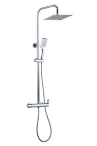 Изображение товара Душевая система AQG Beta 21NIC25BEA02, верхний душ квадратный, хром