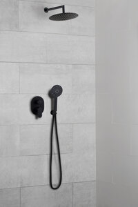 Изображение товара Душевая система AQG Beta 19BETER20805 ER208, верхний душ круглый, черный матовый