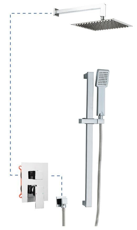 Изображение товара Душевая система AQG Bold ER202 со штангой и квадратным верхним душем