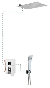 Изображение товара Душевая система AQG Bold EC206 с держателем и консольной головкой хром